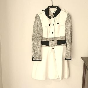 Karen Miller White & Black Trench Coat